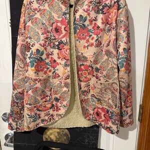 Floral Teddy Jacket with Vibrant Colors